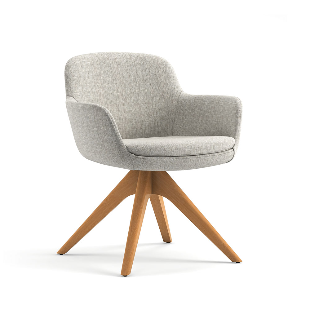 800-L17<br>Paulina Arm Chair<br>Pedestal Swivel Wood