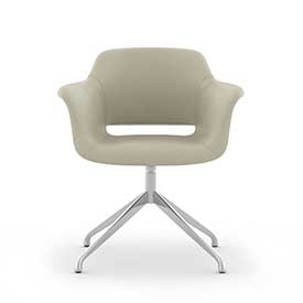 8302-102<br>Piper Arm Chair<br>Four Leg Swivel Polished Aluminum