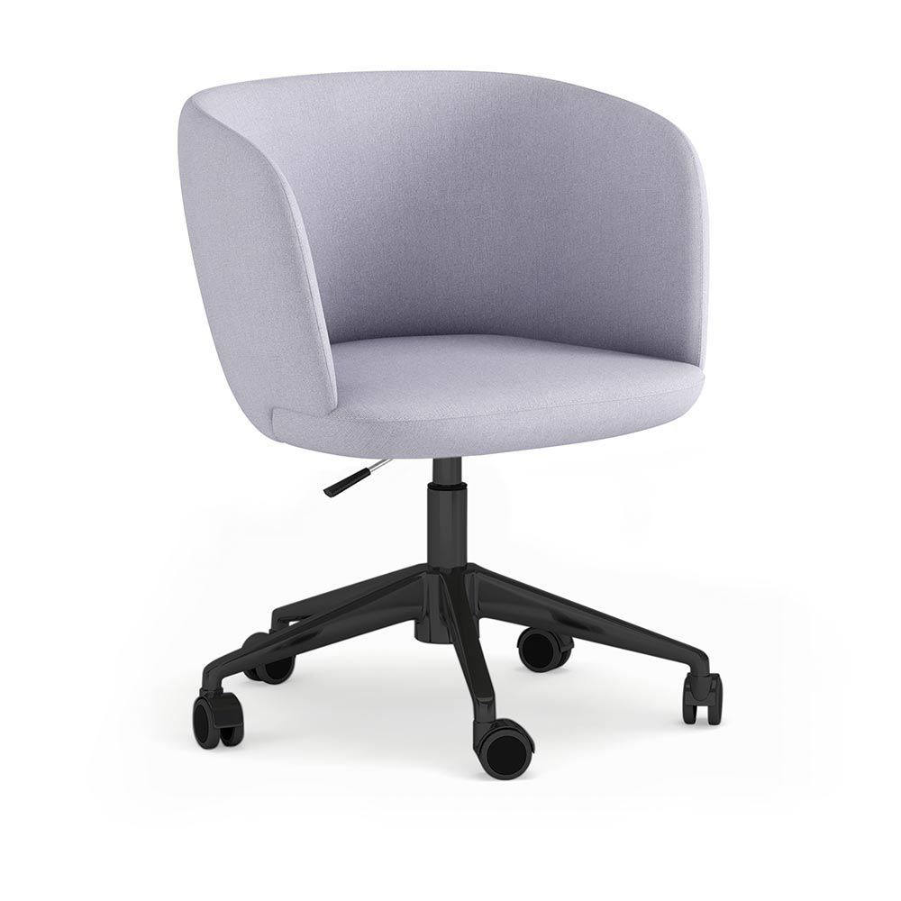 7902-R10B<br>Rowan Conference<br>Matte Black Aluminum Caster, Swivel and Gas Lift